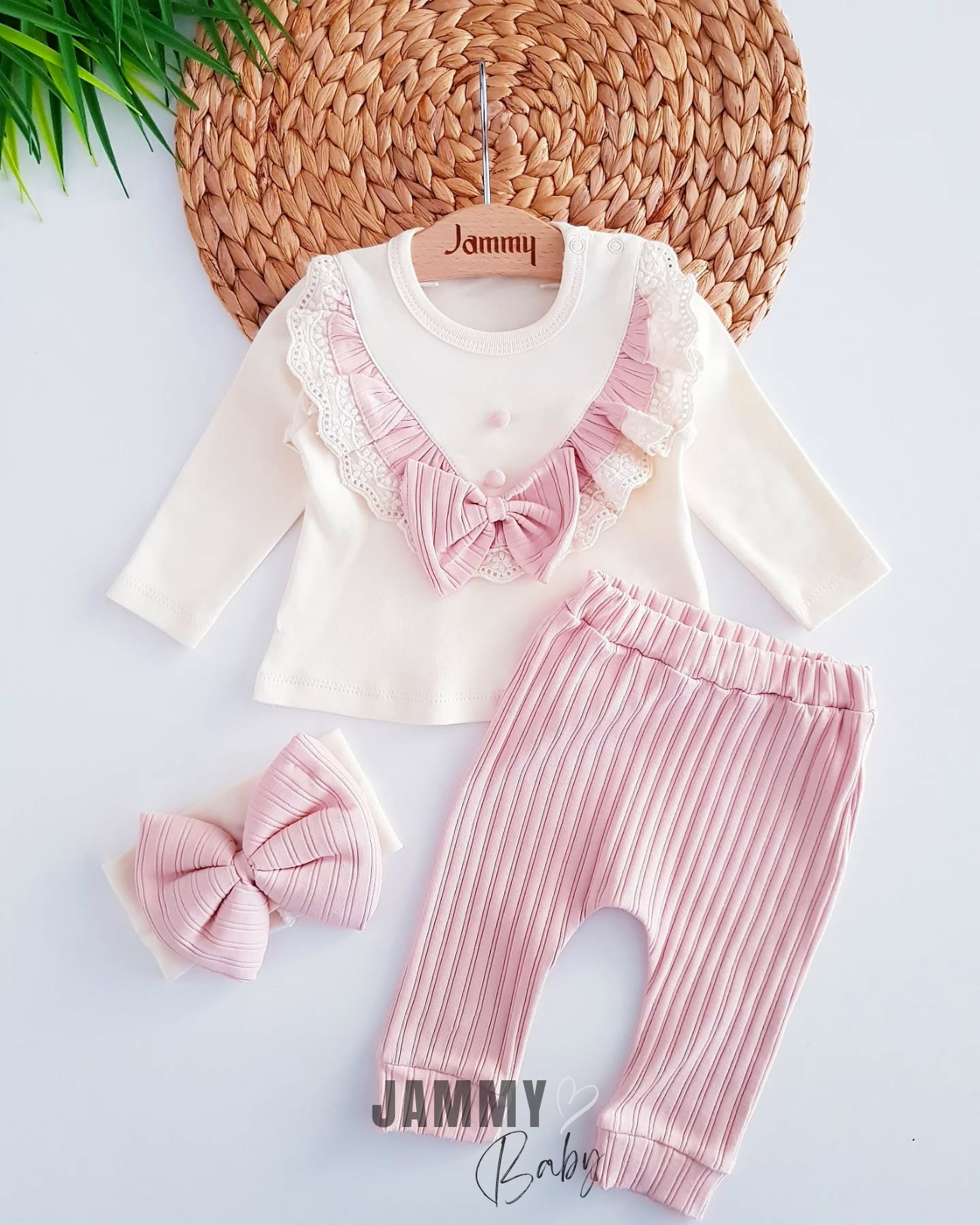 Moneqlia strikbandana 3-delige set-PUDRA