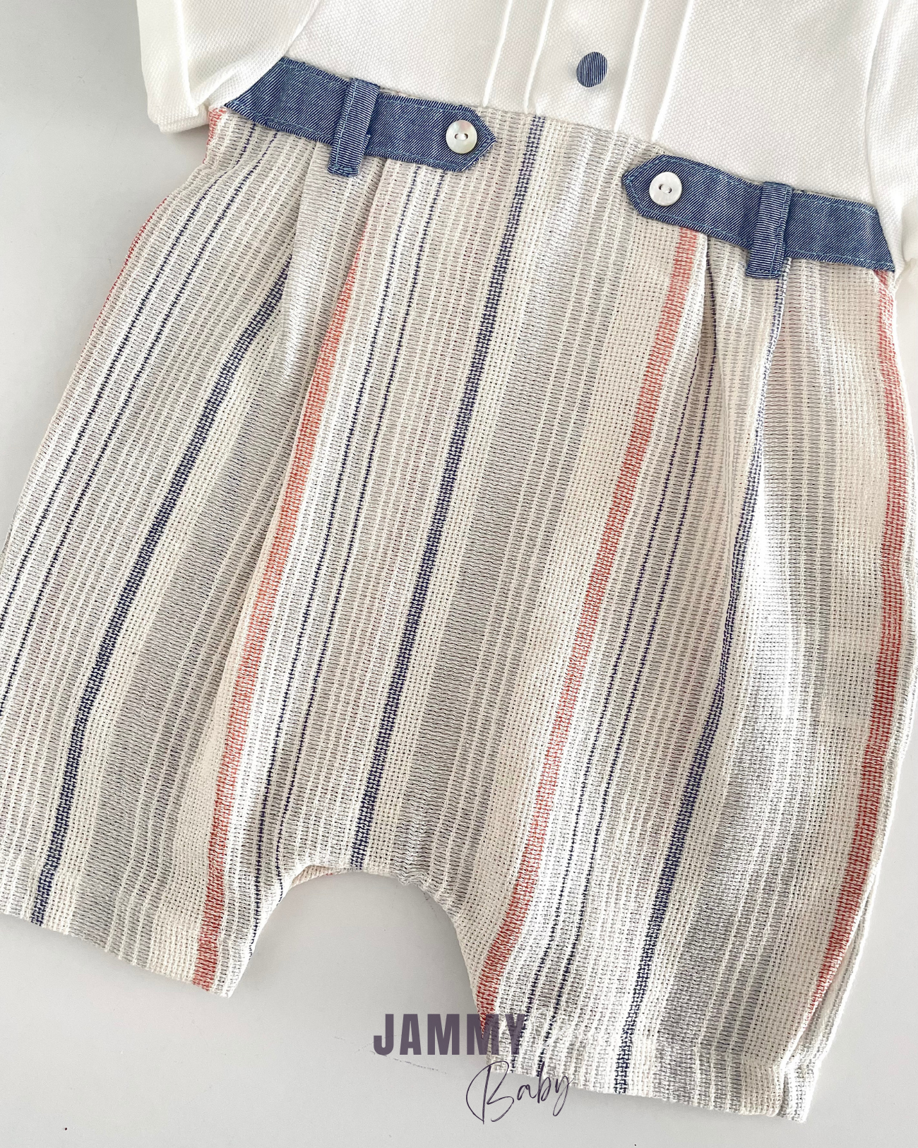 Collier bébé rayé Oscar Barbatos-CRÈME