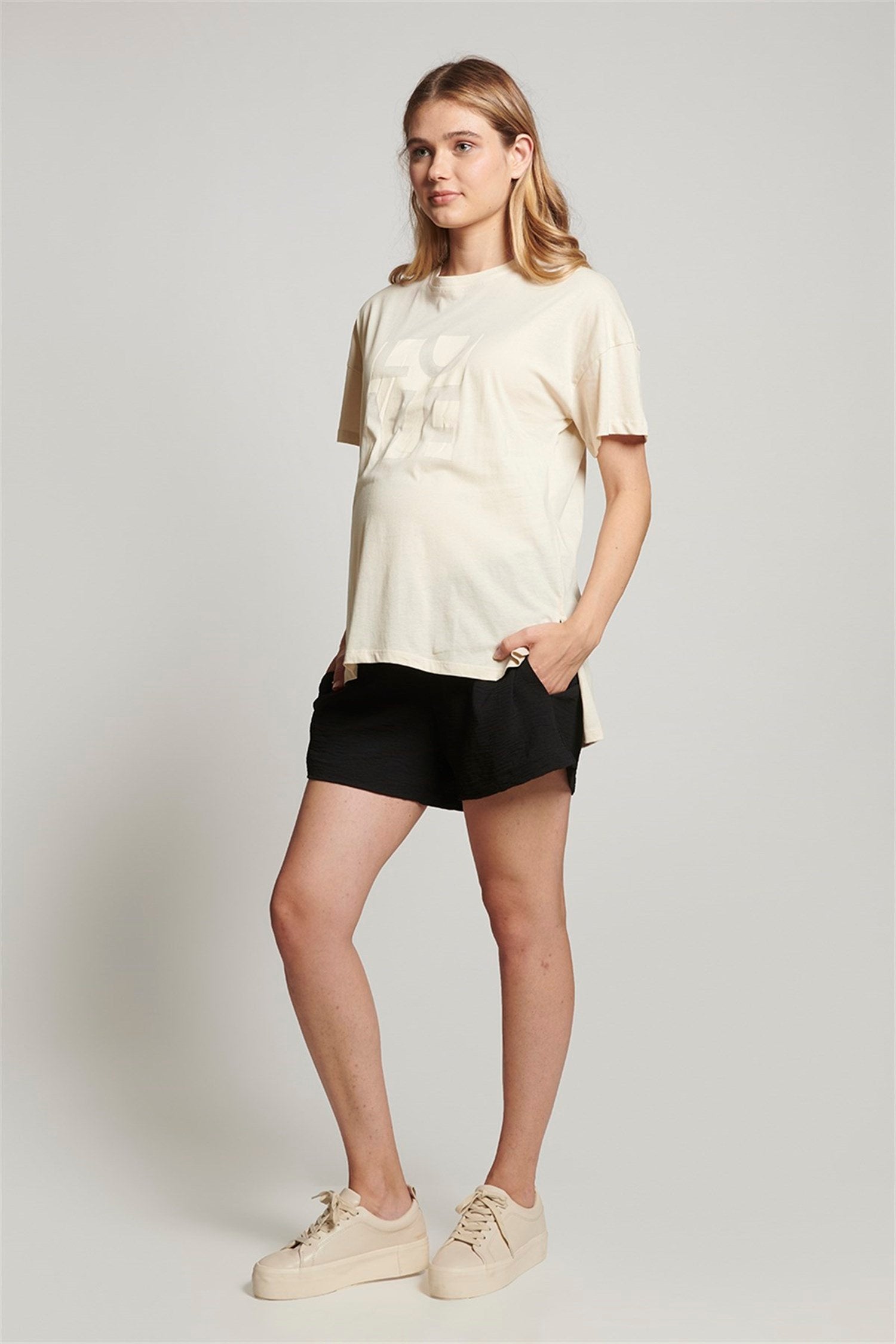 Paige zwangerschapsshort - ZWART