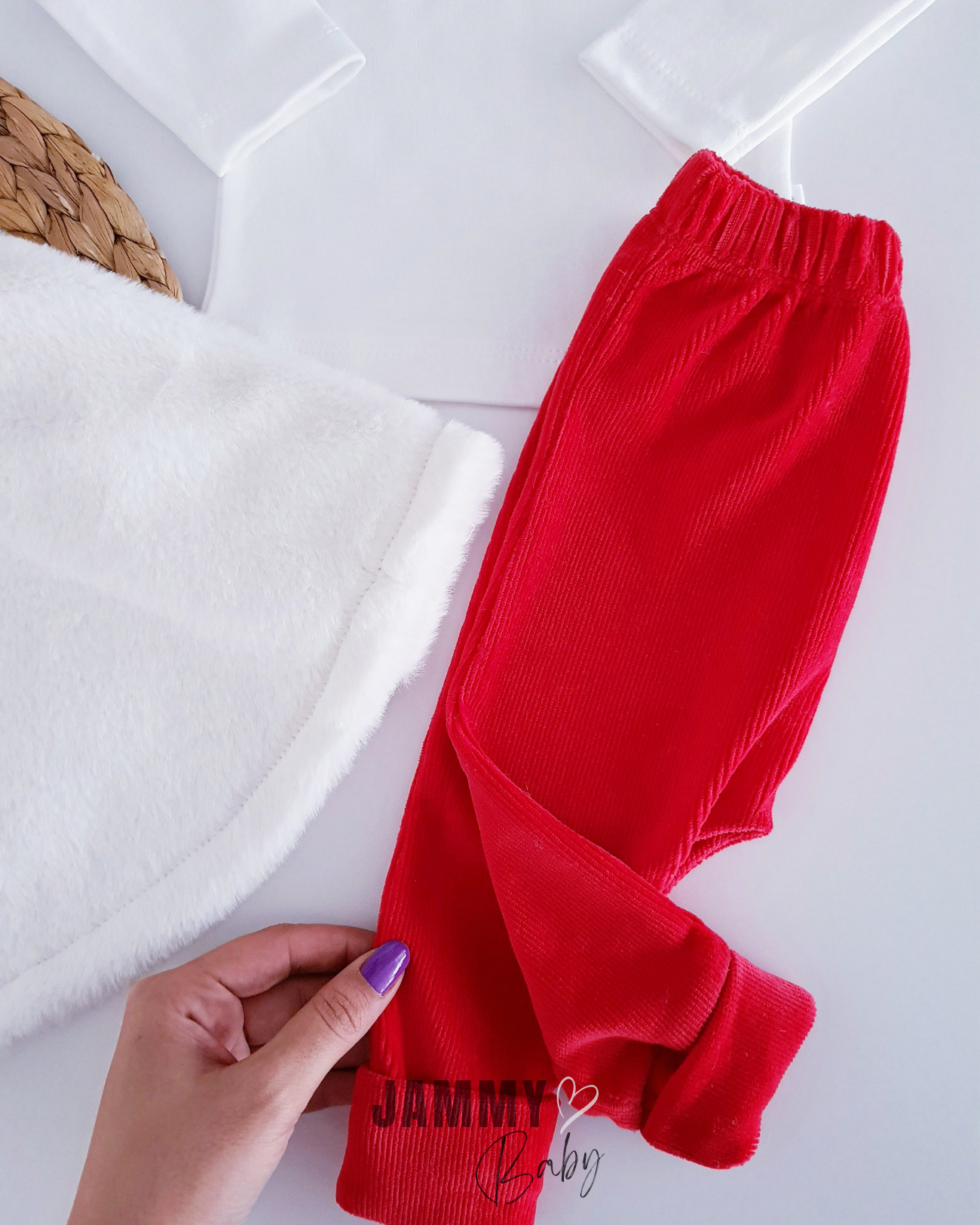 Ensemble de 3 capes en peluche-ROUGE