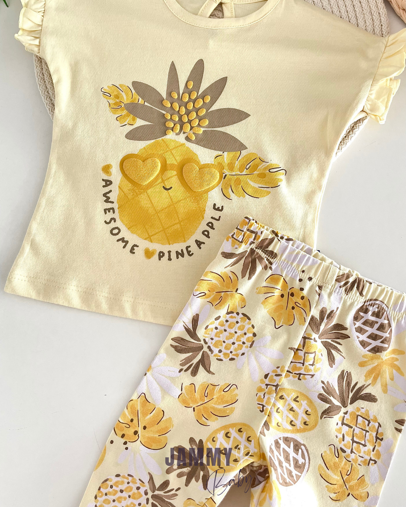 Pineapple Tights 2-Piece Set - IVORY