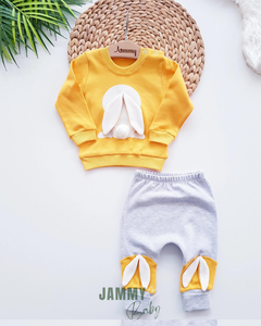 Pompom Rabbit Seasonal Set of 2-MUSTARD