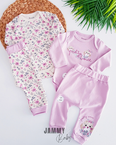 Pretty Birds 2 Body & 2 Pants Set-SOFT LILA