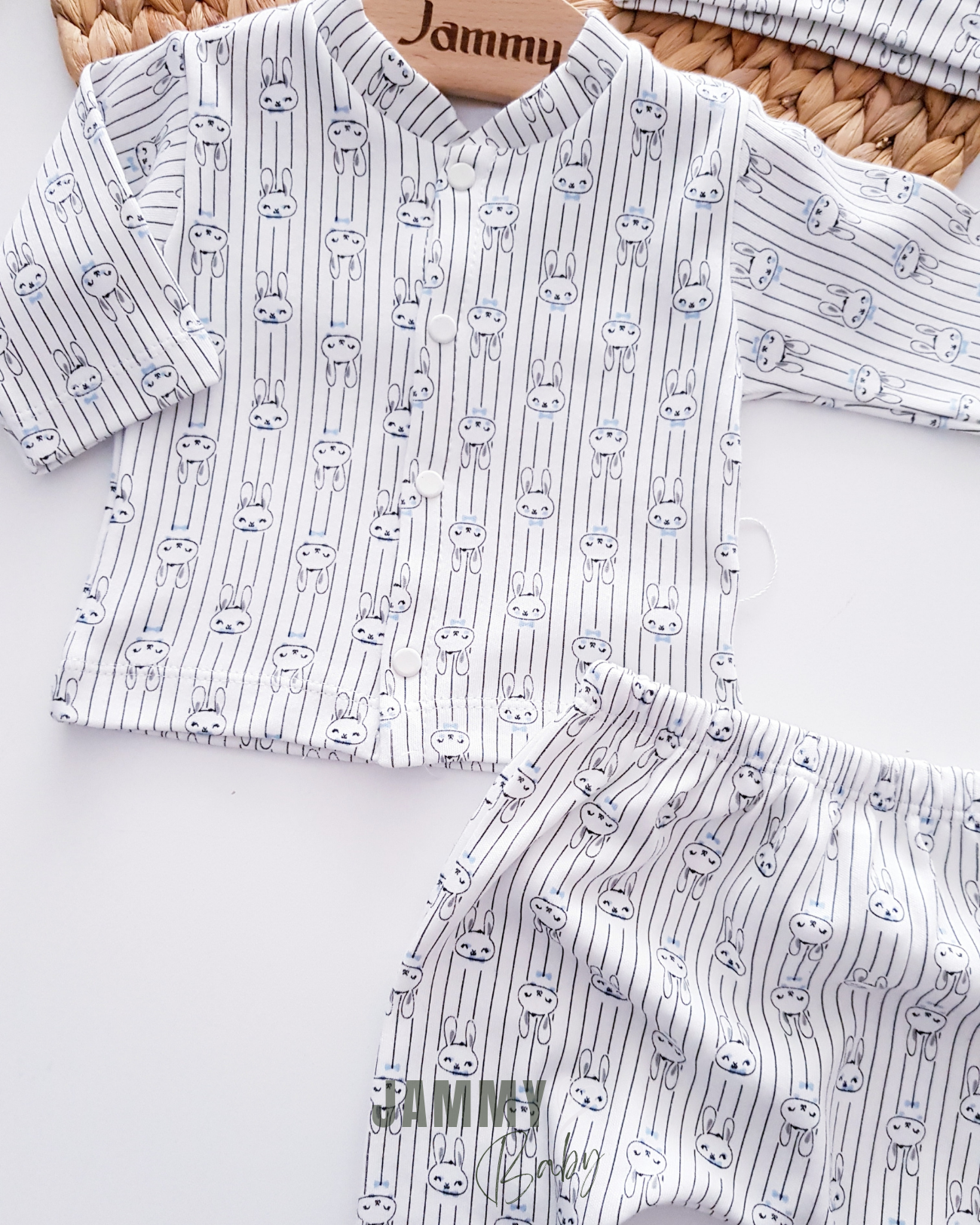 Rabbit Hat Pajama Set-BLUE