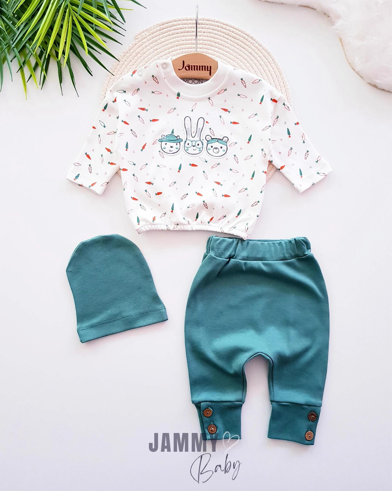 Rabbit&Carrot's Seasonal 3-Piece Set-OIL GREEN