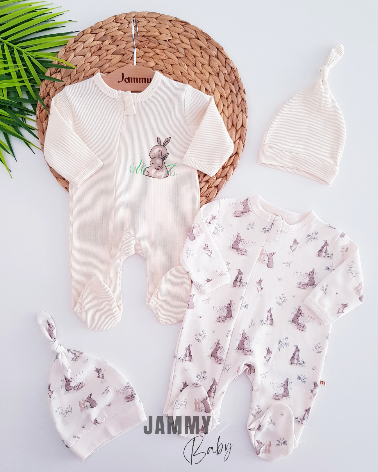 Rabbit's Zippered 2-Piece Jumpsuit Set-CREAM