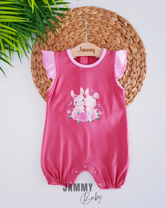 Rabbits Flower Fırfır Detaylı Tulum-GÜLKURUSU