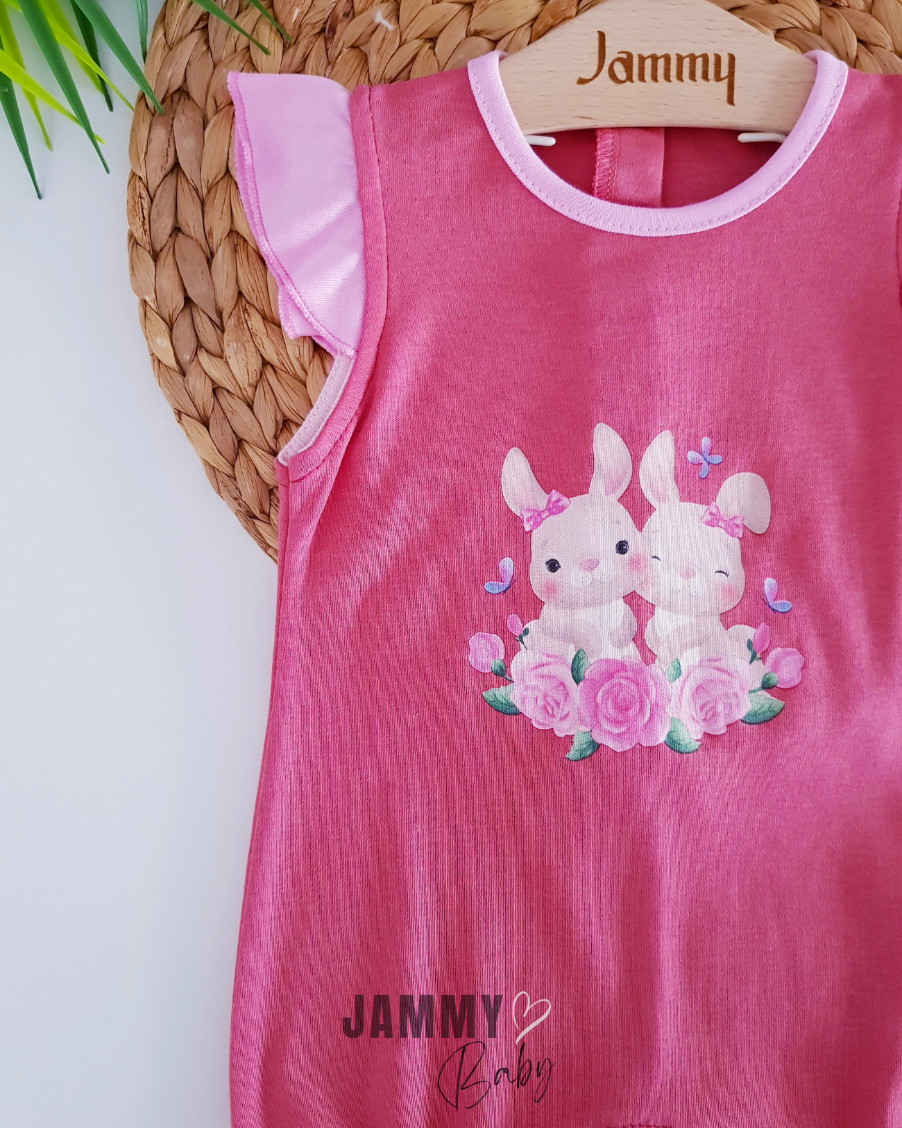 Rabbits Flower Fırfır Detaylı Tulum-GÜLKURUSU