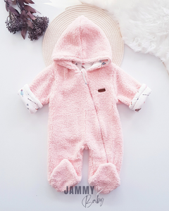 Rocio Welsoft Double Layer Plush Jumpsuit-SALMON