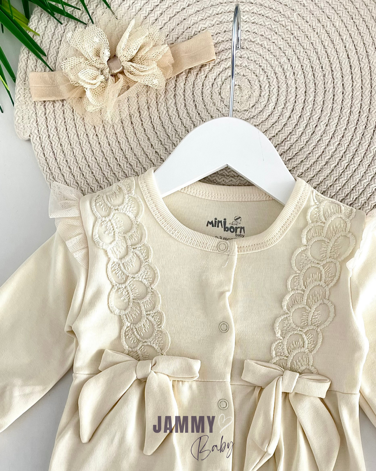Rona Bandana Overalls Set-CREAM