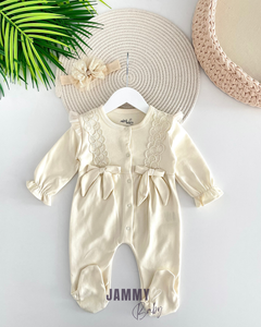 Rona Bandana Overalls Set-CREAM