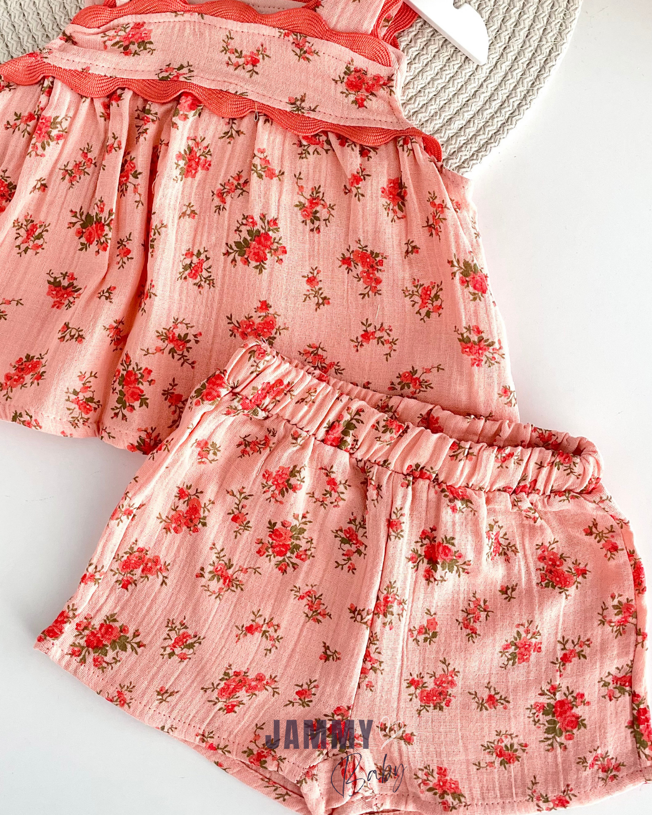 Rozen Shorts Muslin 2-delige Set - ZALM