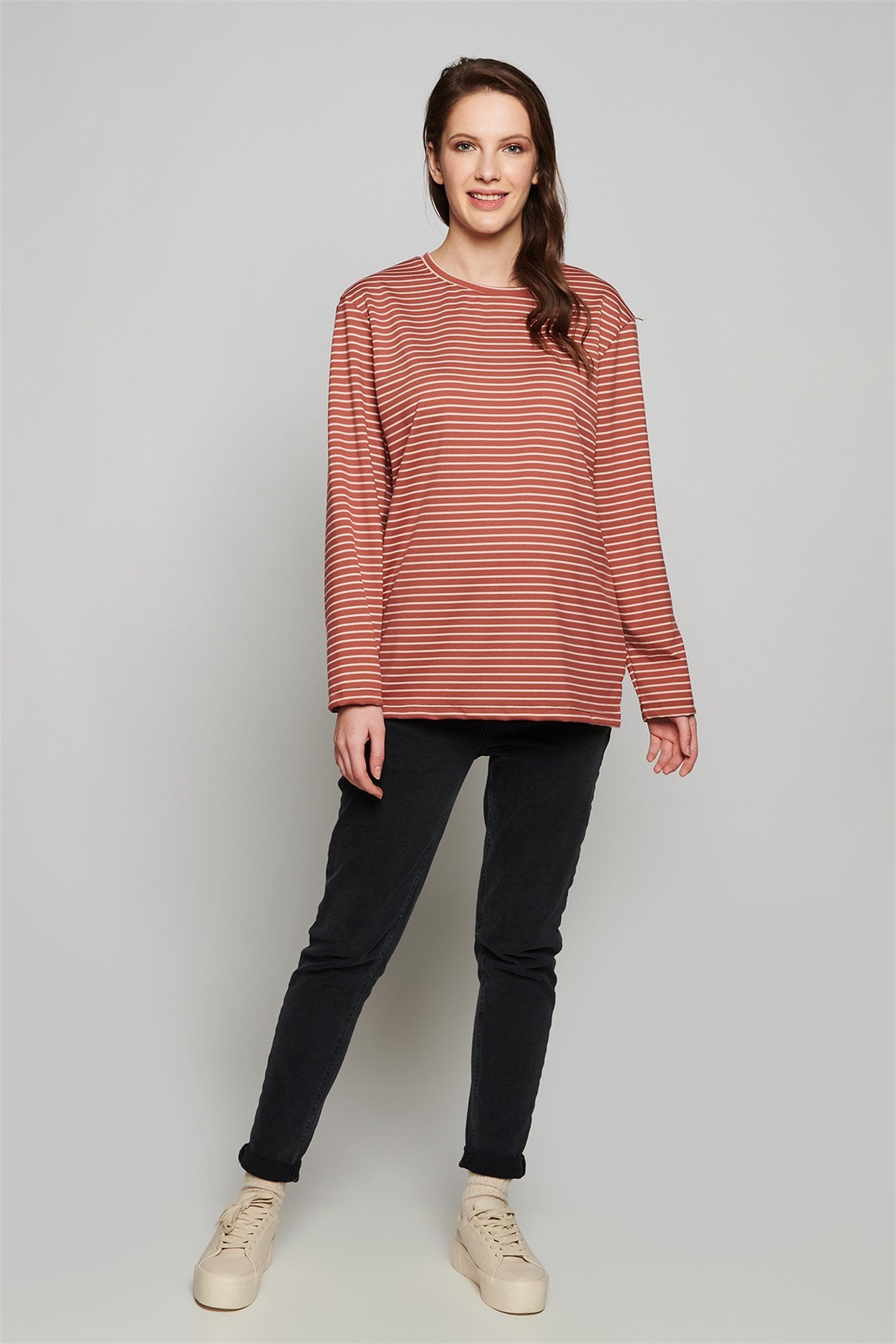 Robijnrode zwangerschapsblouse - TEGEL