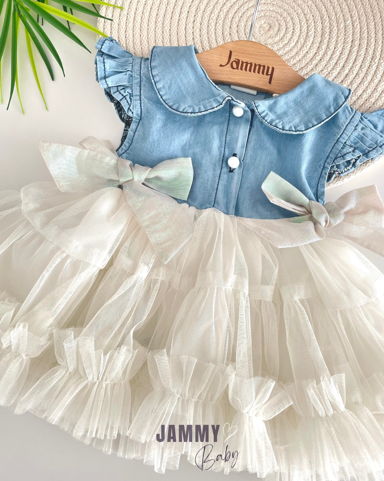 Sahara Tutu Gedetailleerde Denim Jurk