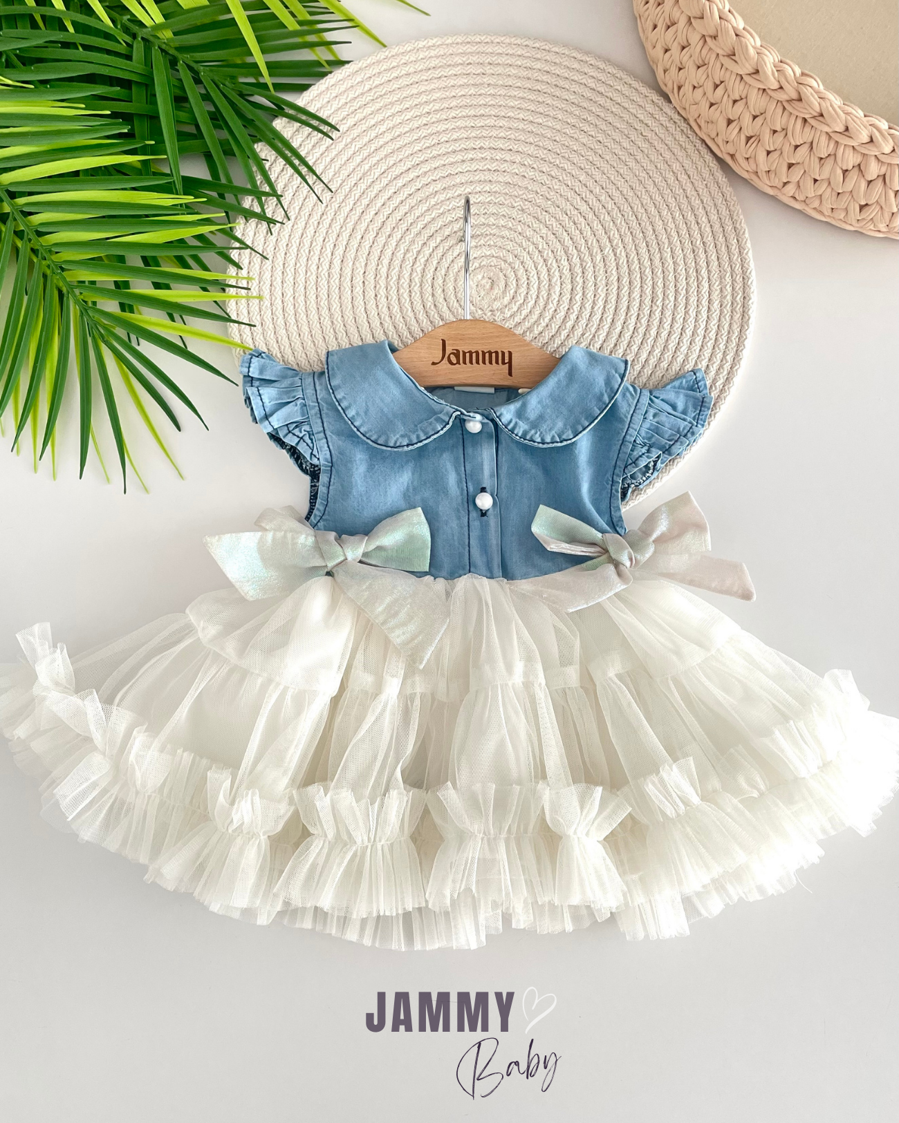 Sahara Tutu Gedetailleerde Denim Jurk