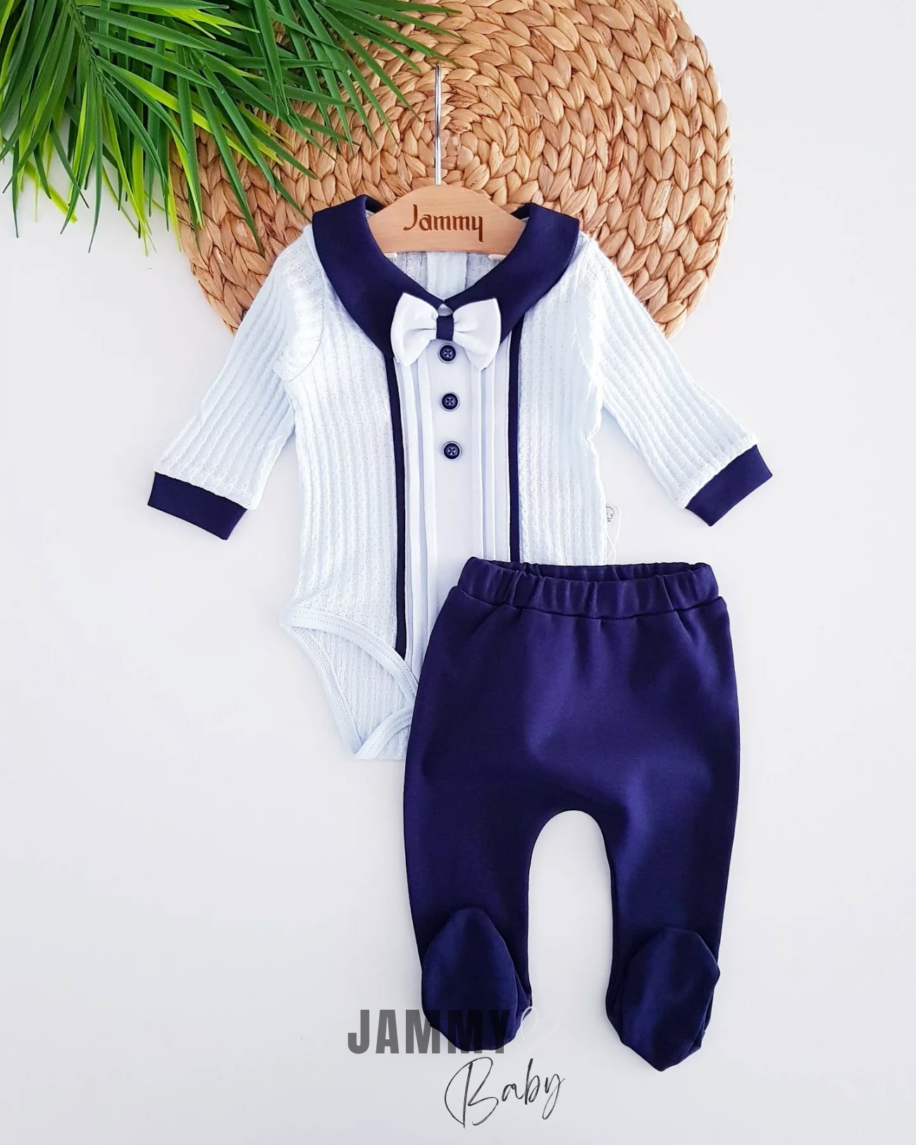 Santos Jacquard 2 Piece Suit-NAVY BLUE