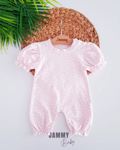 Scarlett Leopard Themed Short Sleeve Jumpsuit-PINK