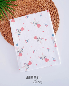 Cute Rabbit Muslin Blanket