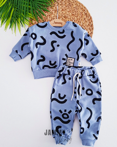 Shapes Oversize 2-delige set-INDIGO