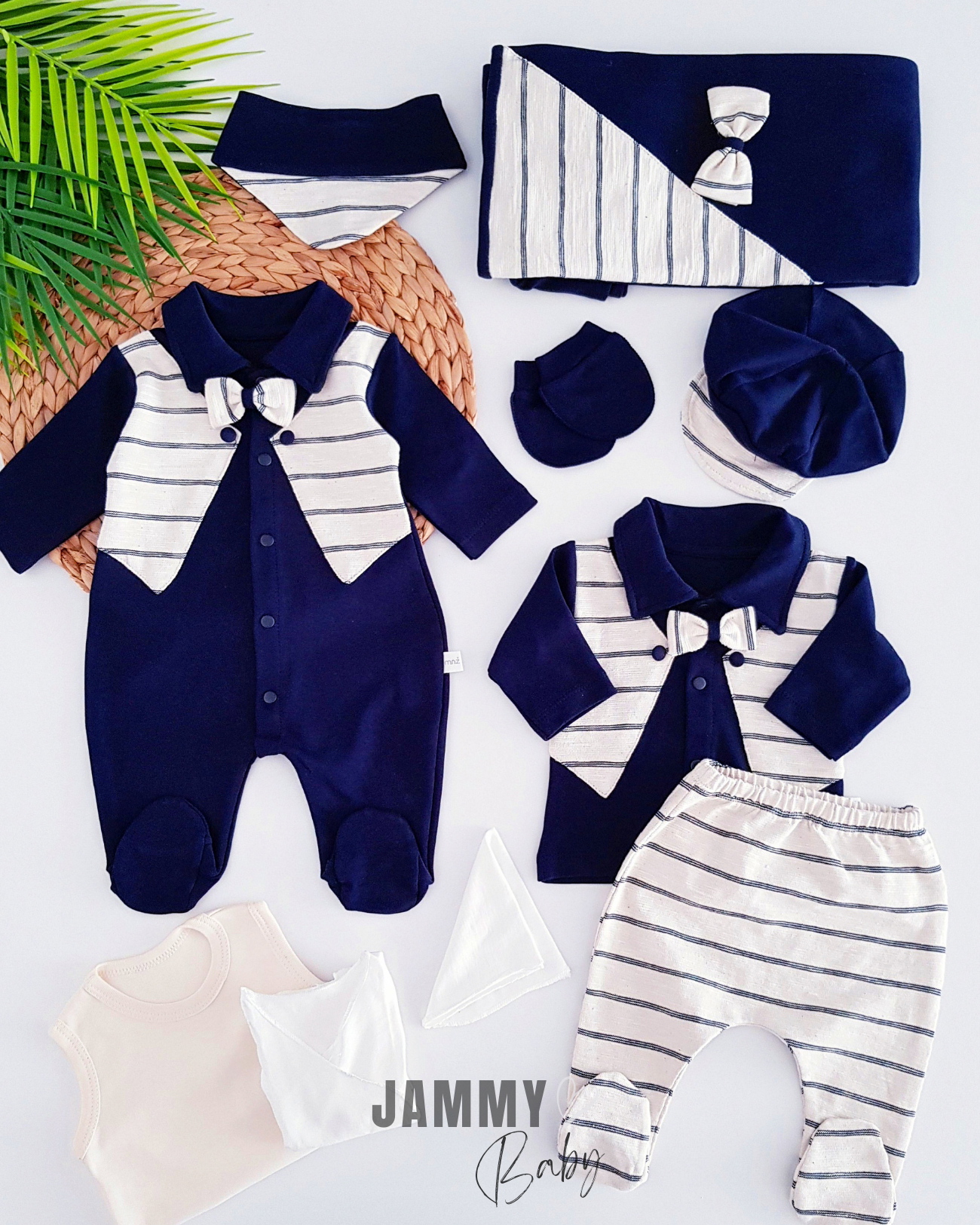 Tuxedo 10 Piece Newborn Set-NAVY BLUE
