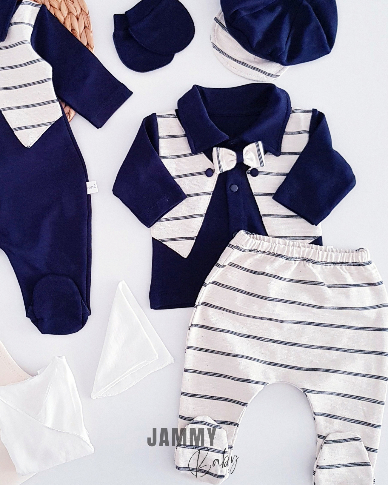 Tuxedo 10 Piece Newborn Set-NAVY BLUE
