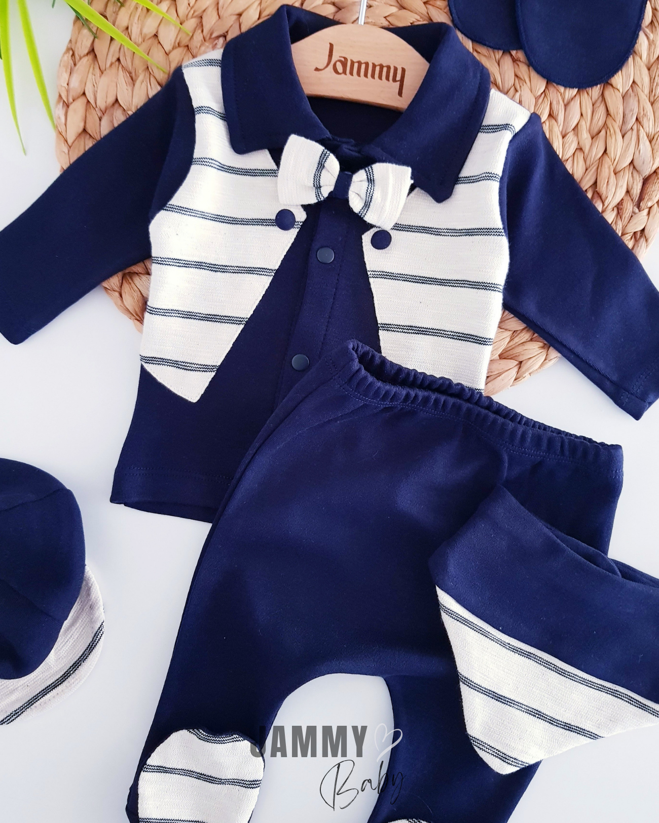 Tuxedo 5 Piece Newborn Set-DARK BLUE