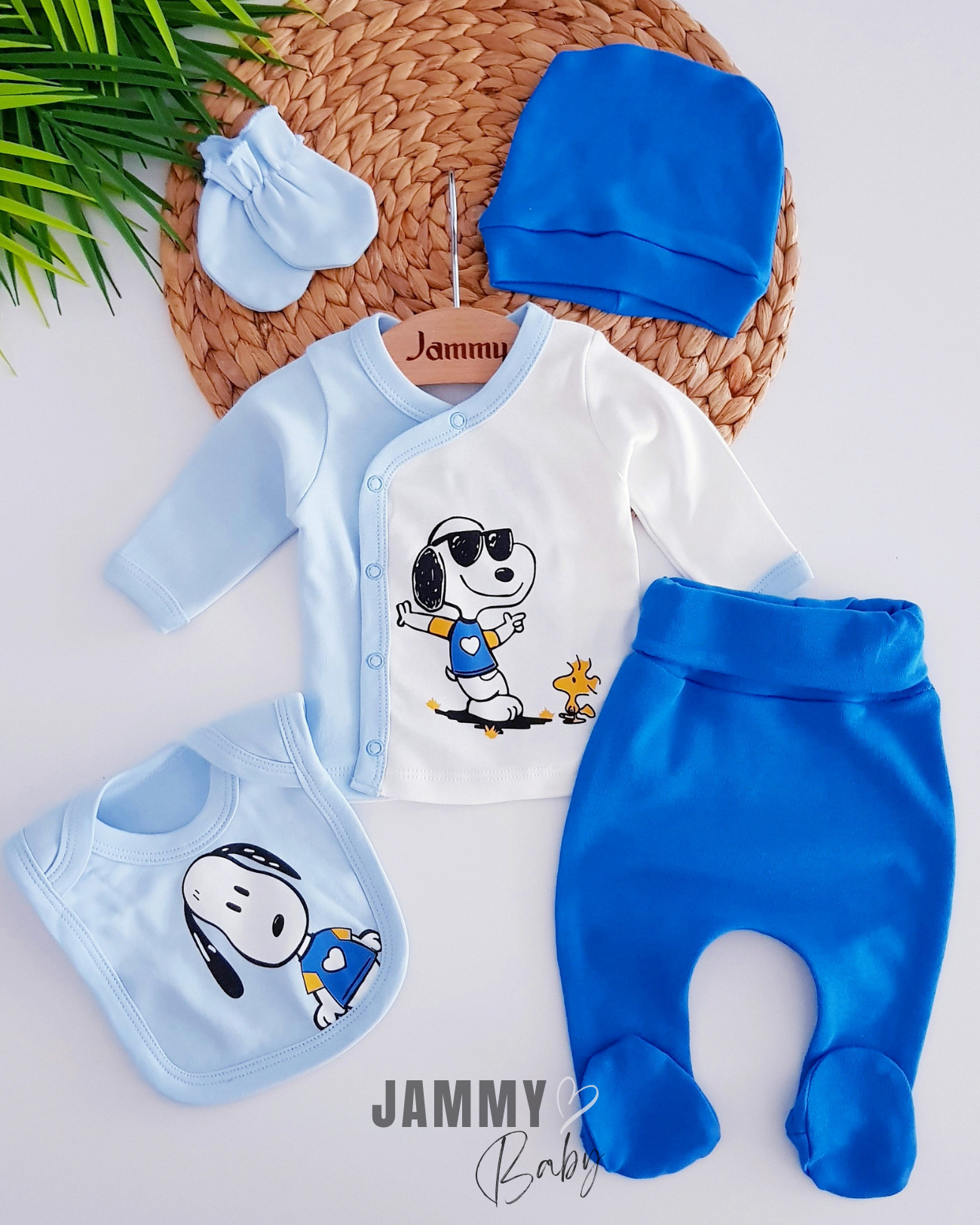 Snoopy 5 Piece Newborn Set-BLUE