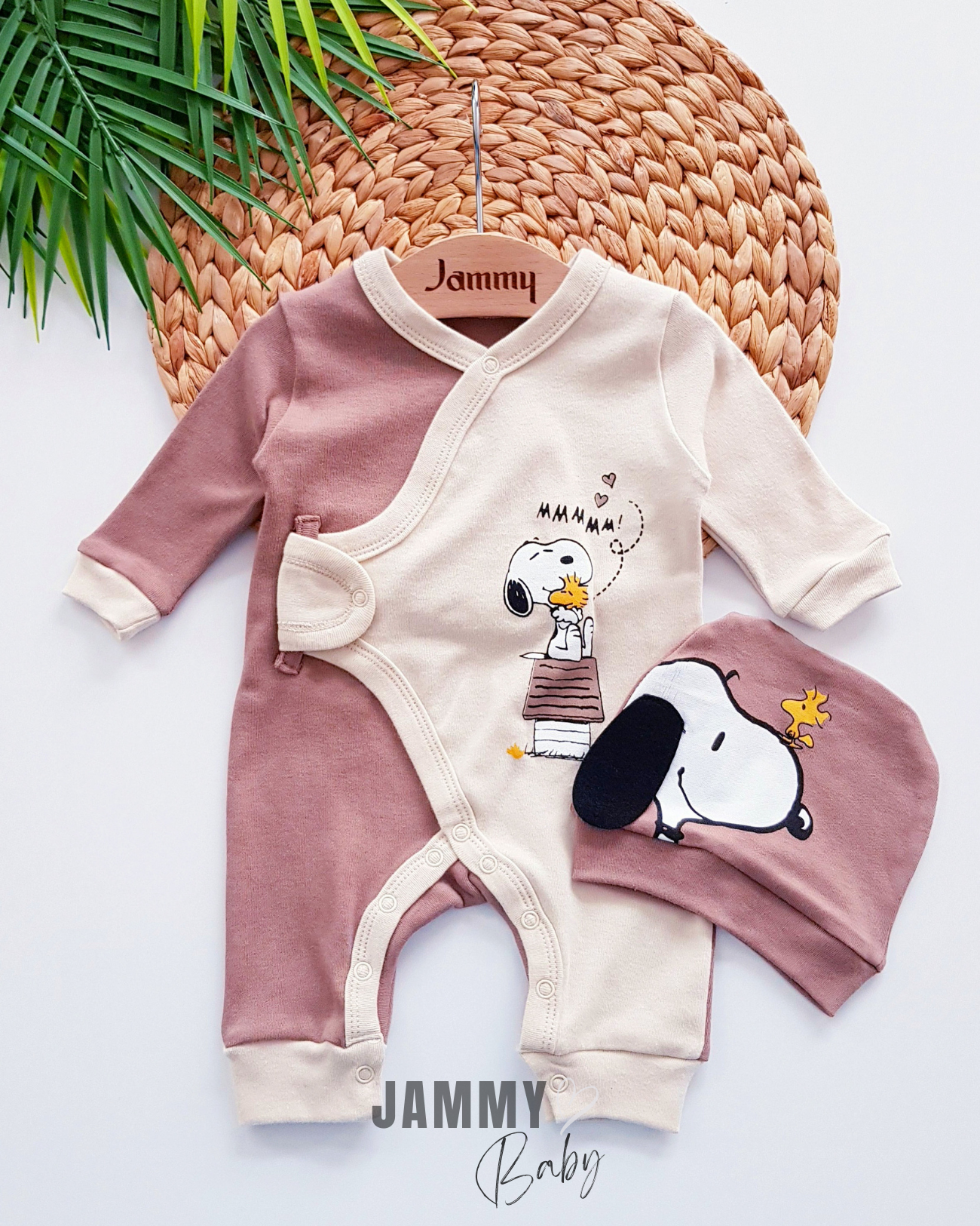 Snoopy Şapka Tulum Takımı-KAHVERENGİ