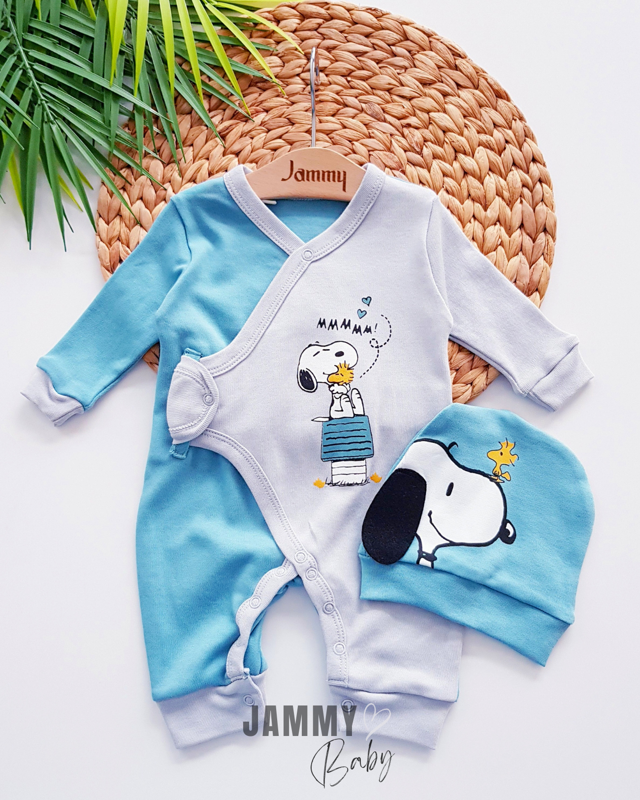 Snoopy Şapka Tulum Takımı-YEŞİL