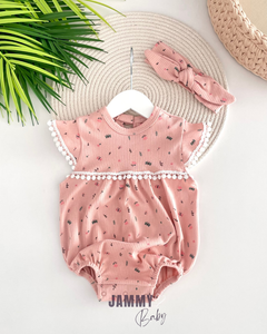 Sophia Spring Bandanalı Romper Set-DRY ROSE