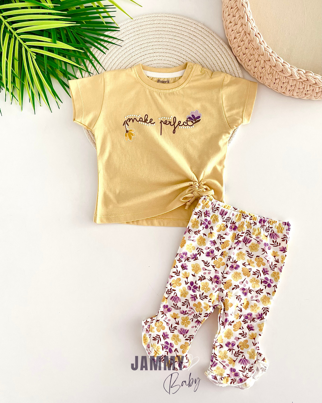 Spring Time Tights 2-Piece Set - SOFT MUSTARD
