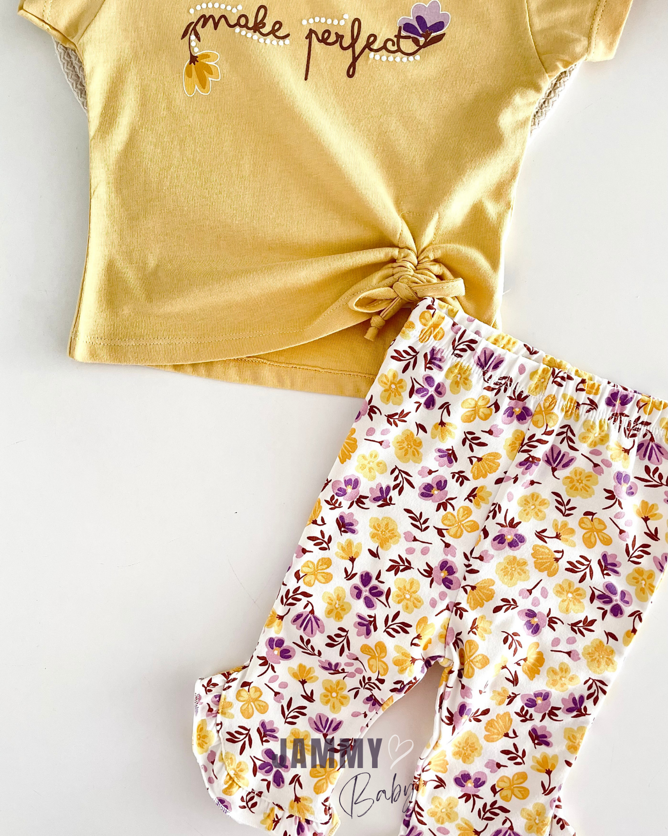 Spring Time Tights 2-Piece Set - SOFT MUSTARD
