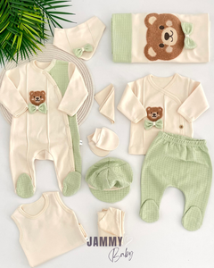 Süzene Teddy Bear 10 Piece Newborn Set-GREEN