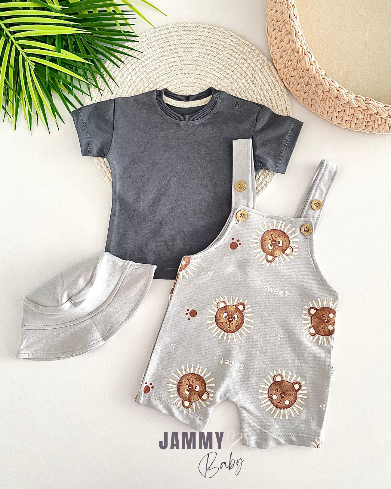 Ensemble salopette/body Sweet Lion-ANTHRACITE