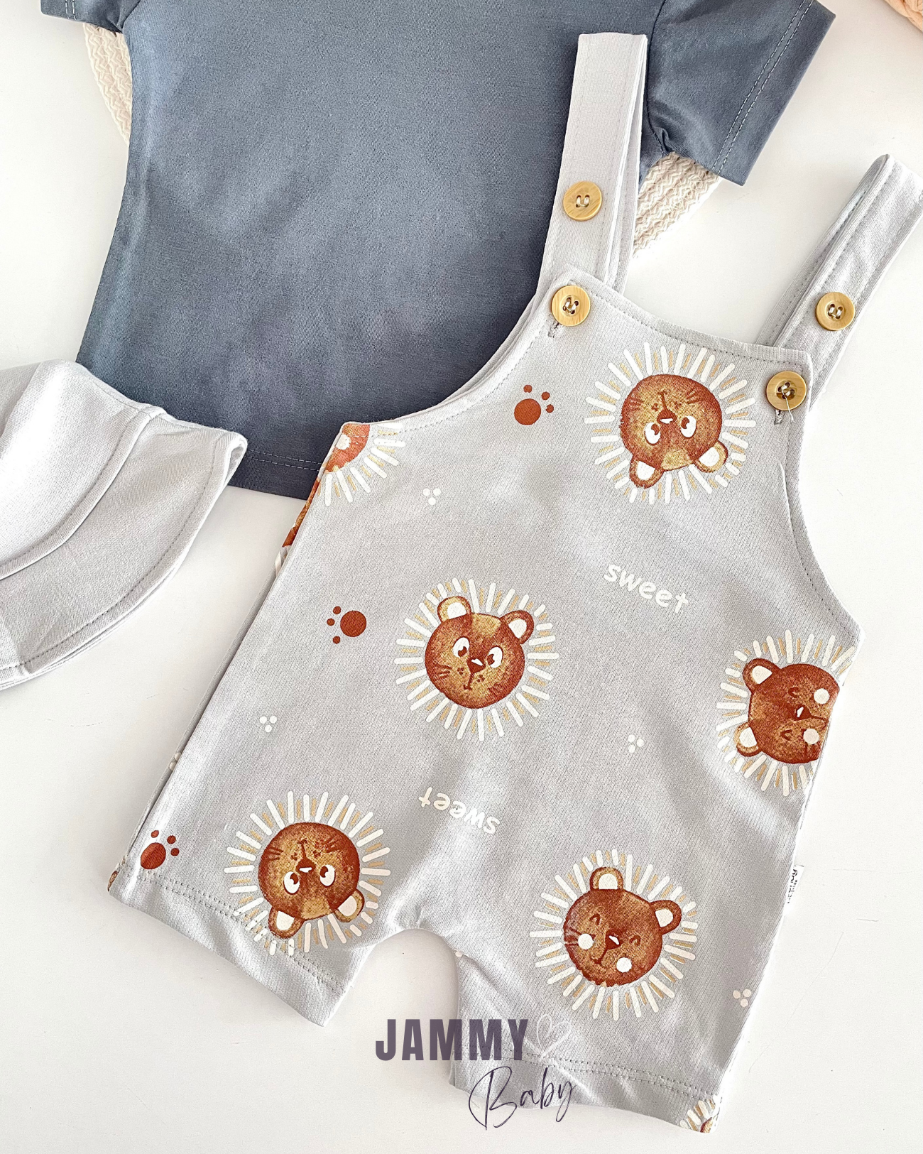 Ensemble salopette/body Sweet Lion-ANTHRACITE