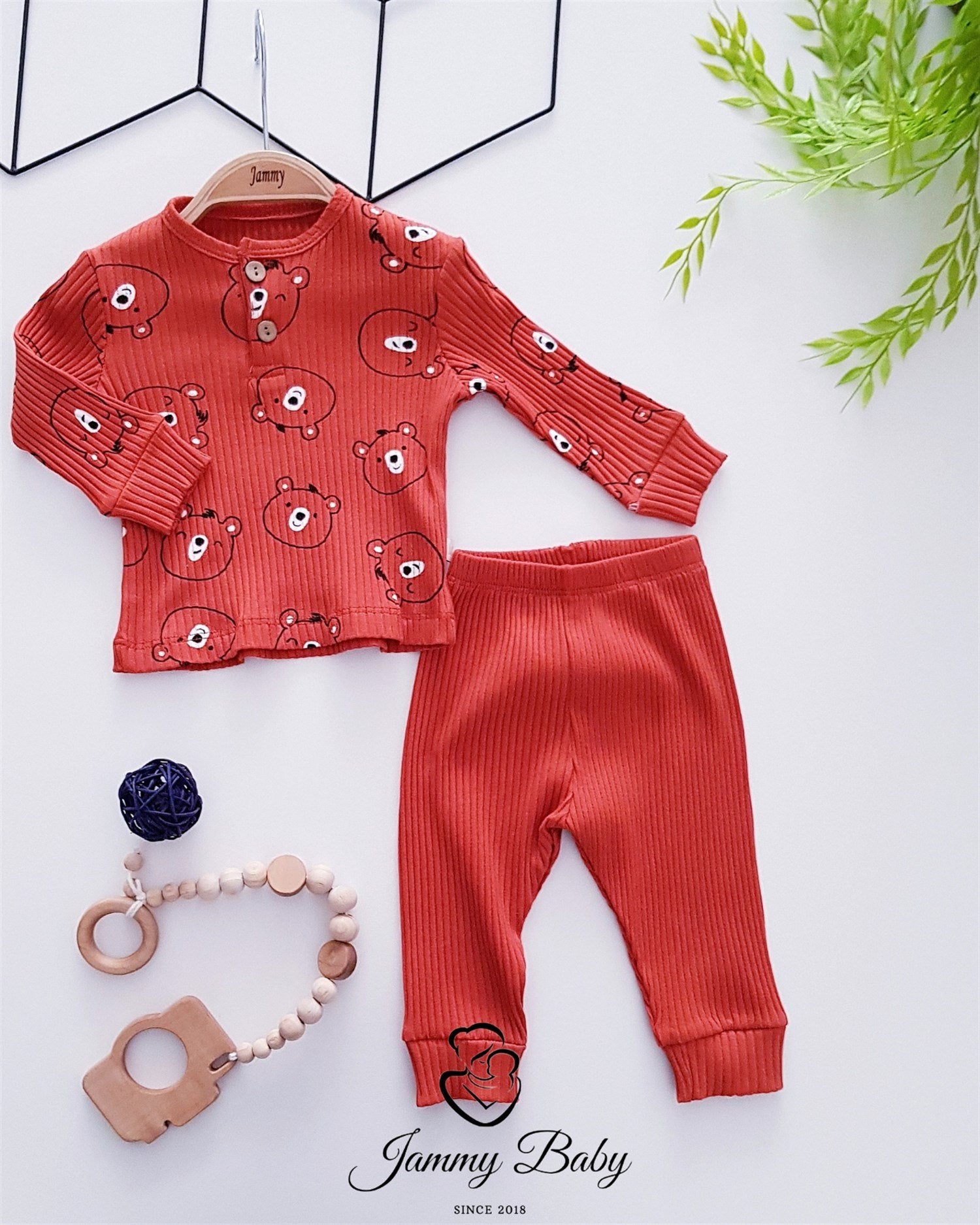 Sweet Bears Set of 2 - TILE RED