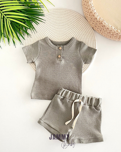 Thomas Waffle Shorts Set of 2 -SMOKED