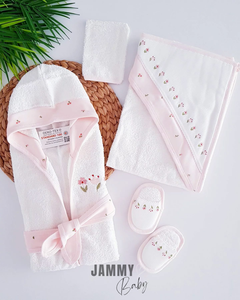 Tulip 4 Piece Bathrobe Set-SALMON