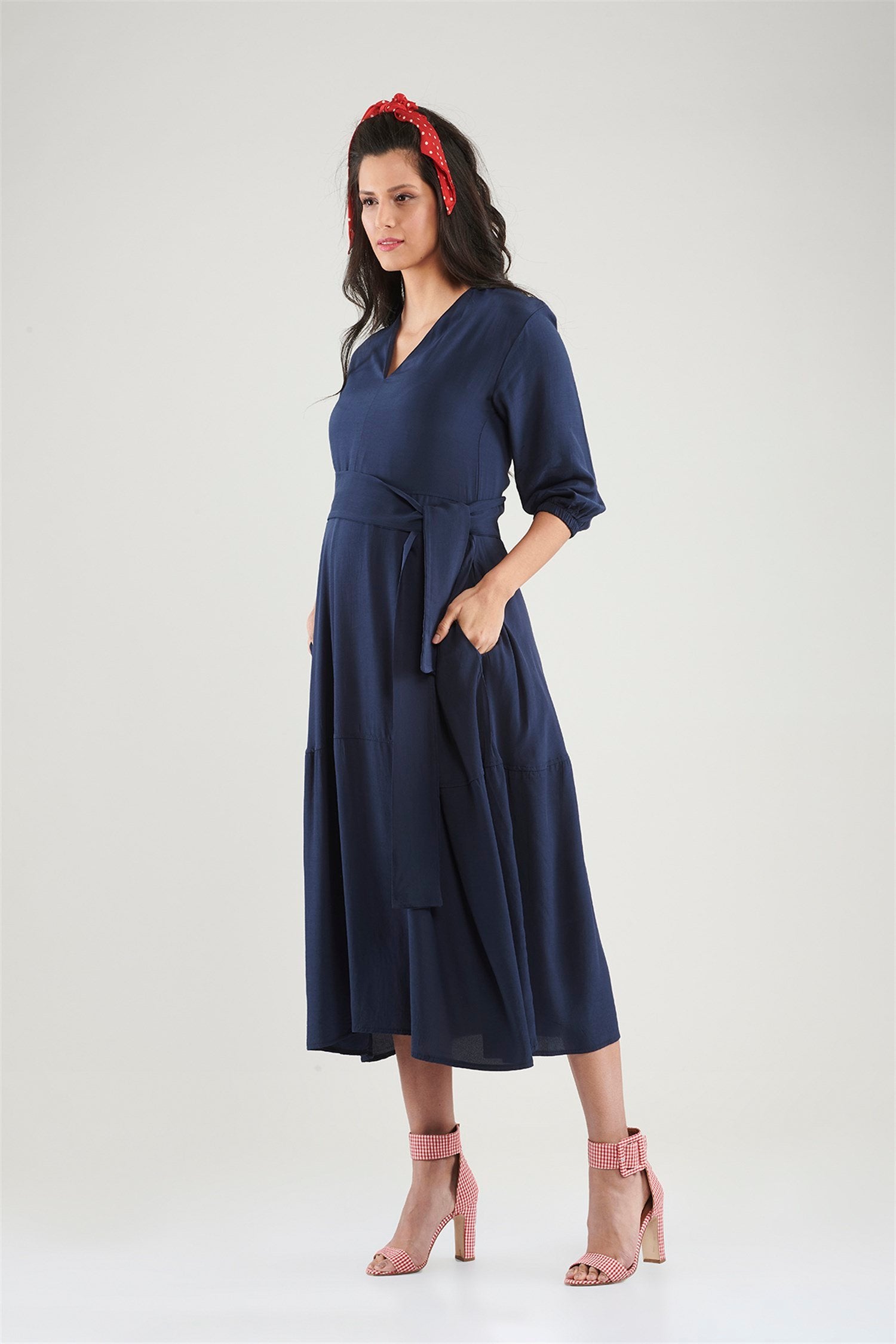 Veronica Zwangerschapsjurk - DONKERBLAUW