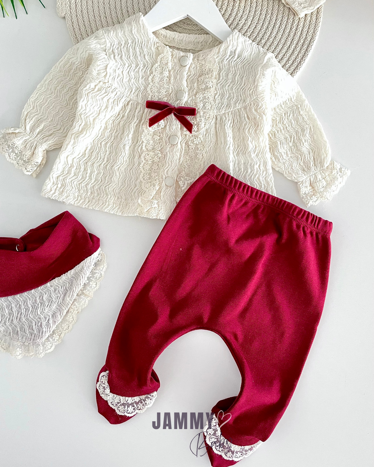 Victoria Lace Detailed 5 Piece Newborn Set-BORDE