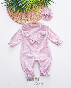 Wendy Vintage Buckle Jumpsuit Set - ROSE DRY