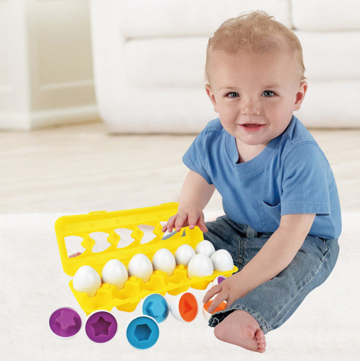 Montessori Smart Eggs 6/12PCS Educational Toy for Early Learning Geometry Shapes and Alphabet Skills