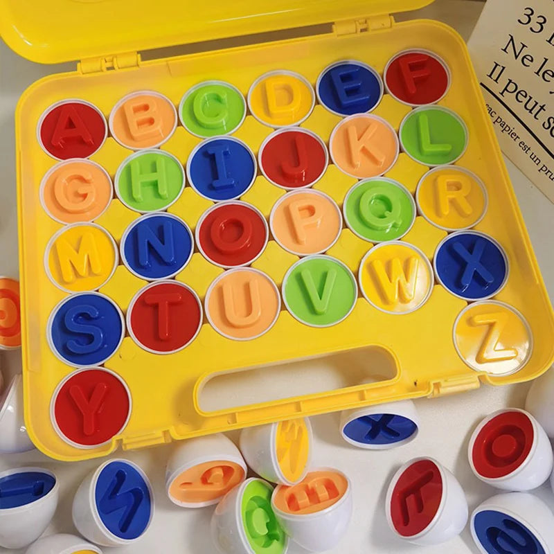 Montessori Smart Eggs 6/12PCS Educational Toy for Early Learning Geometry Shapes and Alphabet Skills