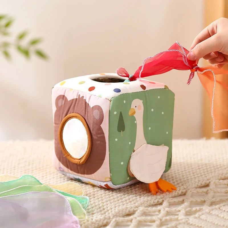 Baby Montessori Toys Magic Tissue Box Finger Exercising Busy Board Educational Learning Activity Sensory Toys For Kids Baby Game