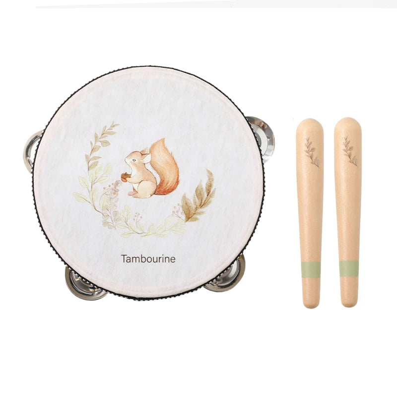 Montessori Wooden Toy Multicolor Xylophone Bell Beads Drum Column Musical Instrument Toy Kid Educational Musical Instrument Gift