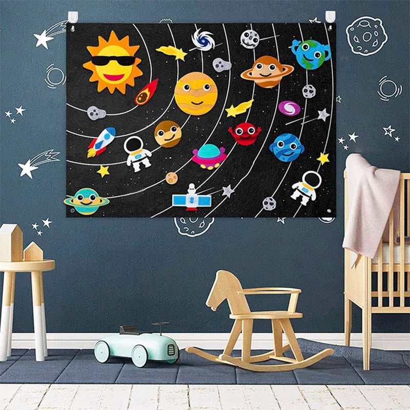 Farm Animals Felt Story Board Farmhouse Storybook Wall Hanging Decor Montessori Early Learning Interactive Puzzle Toys Kids Gift