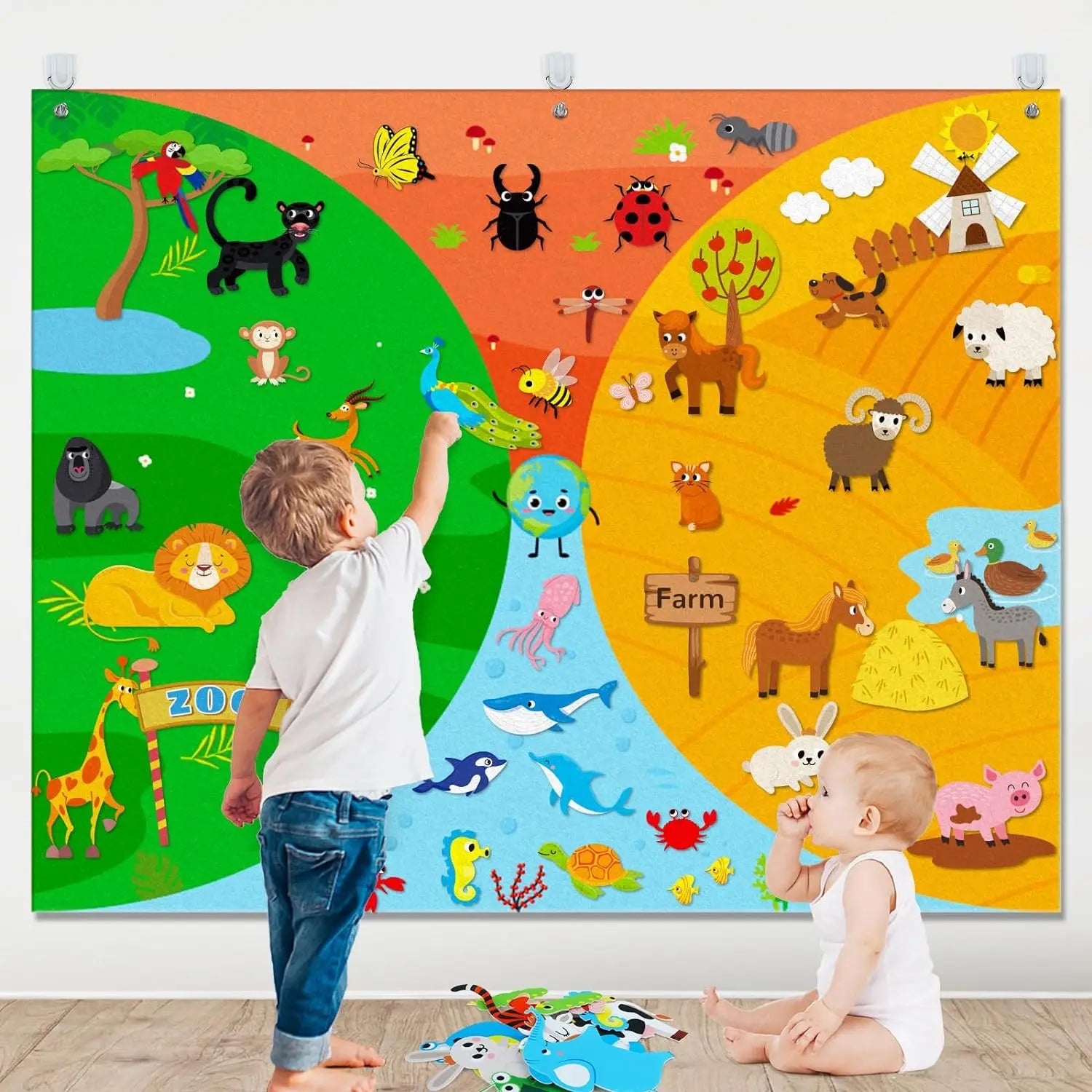 My Daily Calendar,Farm,Transportation Felt Story Board For Toddlers,Preschool Education Storytelling Montessori Toys for Kids