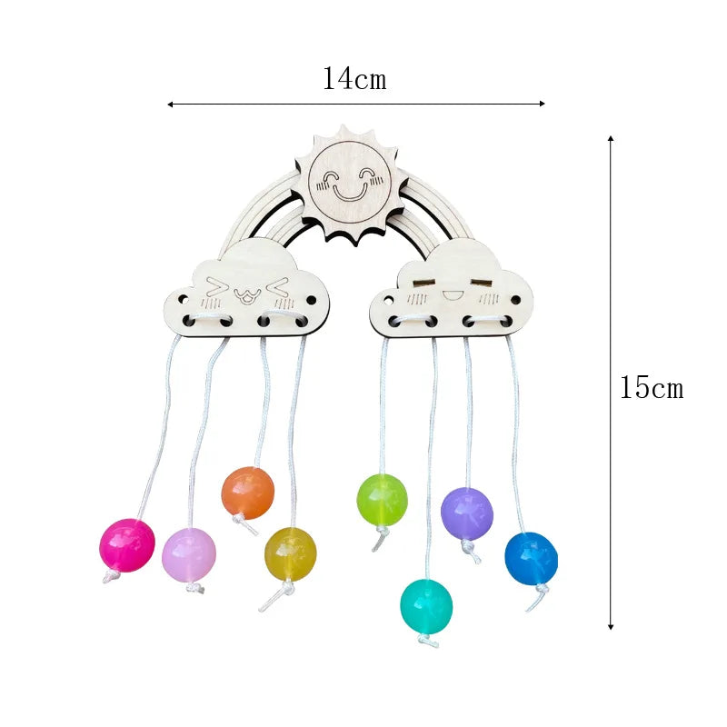 DIY Montessori Busy Board Wooden Accessories Hand Pulled Wheel Gear Drum Car Board Castle Early Educational Toy For Childre Gift