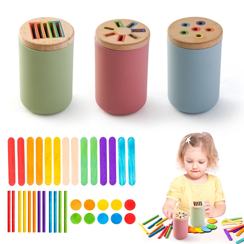 Montessori Silicone Toys Color Sorting Finger Fine Movements Toy Shape Matching Early Educational Sensory Puzzle Toy for Toddler