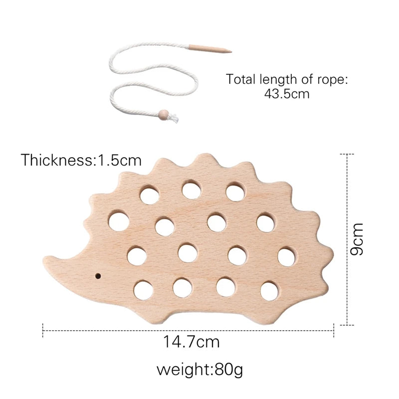 Baby Animal Threading Toys Wooden Stacking Toys Blocks Board Games Montessori Hands-on Ability Educational Children Blocks Gifts
